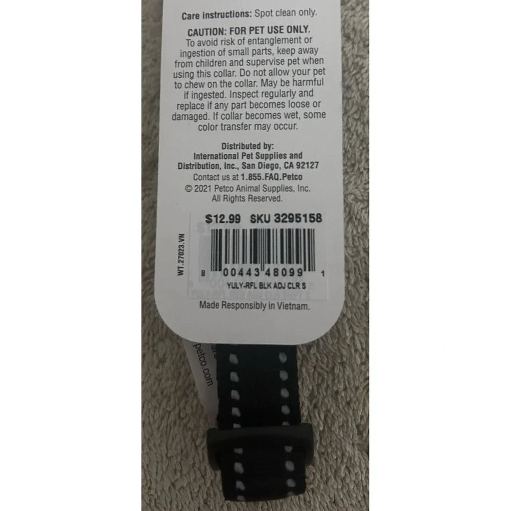 YOULY The Protector Reflective Black Dog Collar NEW Size Small